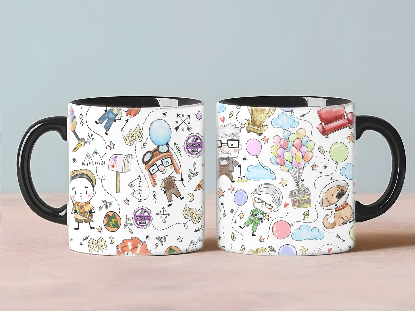 UP adventure Hand Drawn ,doodle clipart, Seamless Pattern, instant download PNG file - 300 dpi