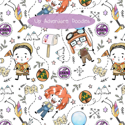 UP adventure Hand Drawn ,doodle clipart, Seamless Pattern, instant download PNG file - 300 dpi