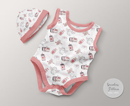 Valentine Seamless Pattern, instant download PNG file - 300 dpi