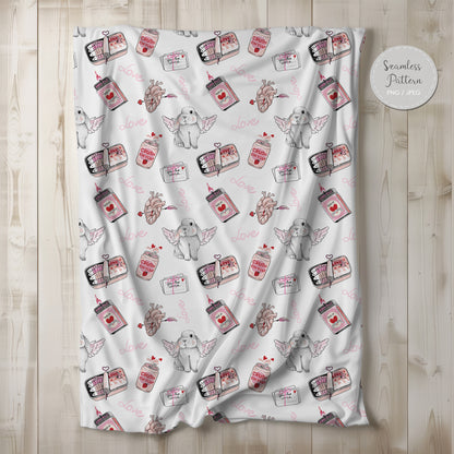 Valentine Seamless Pattern, instant download PNG file - 300 dpi