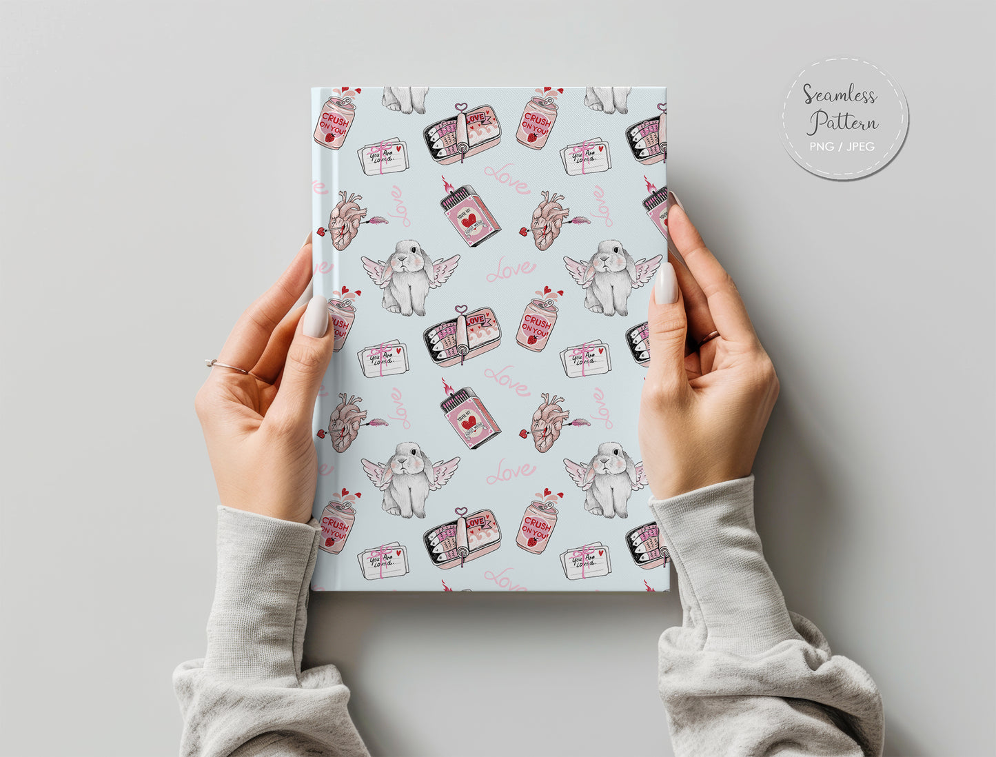 Valentine Seamless Pattern, instant download PNG file - 300 dpi