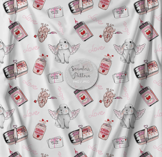 Valentine Seamless Pattern, instant download PNG file - 300 dpi