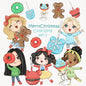Christmas treats and girls set 1 Clipart , PNG file - 300 dpi